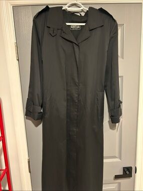 Aritzia Black Long Trench Coat
